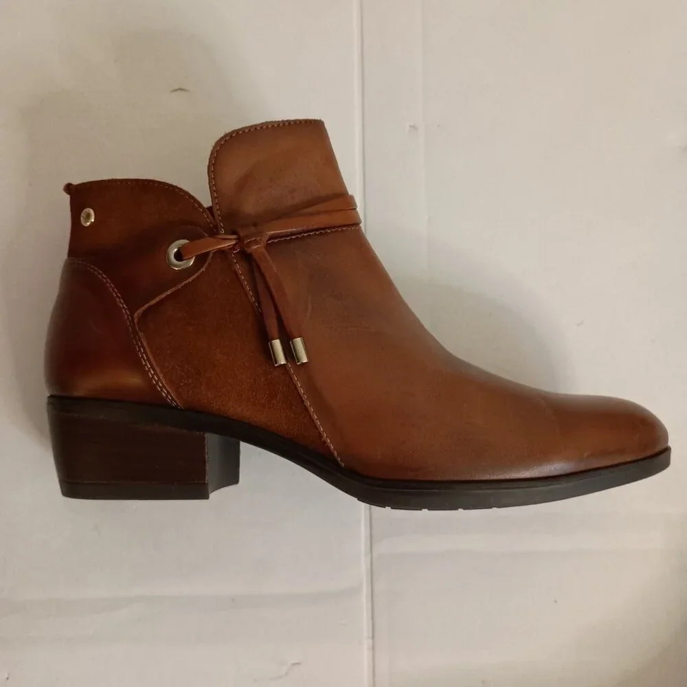 Pikolinos Daroca Tassel Ankle Boots Cuero Brown Women’s Size 38 (7.5 to 8) - Picture 6 of 15